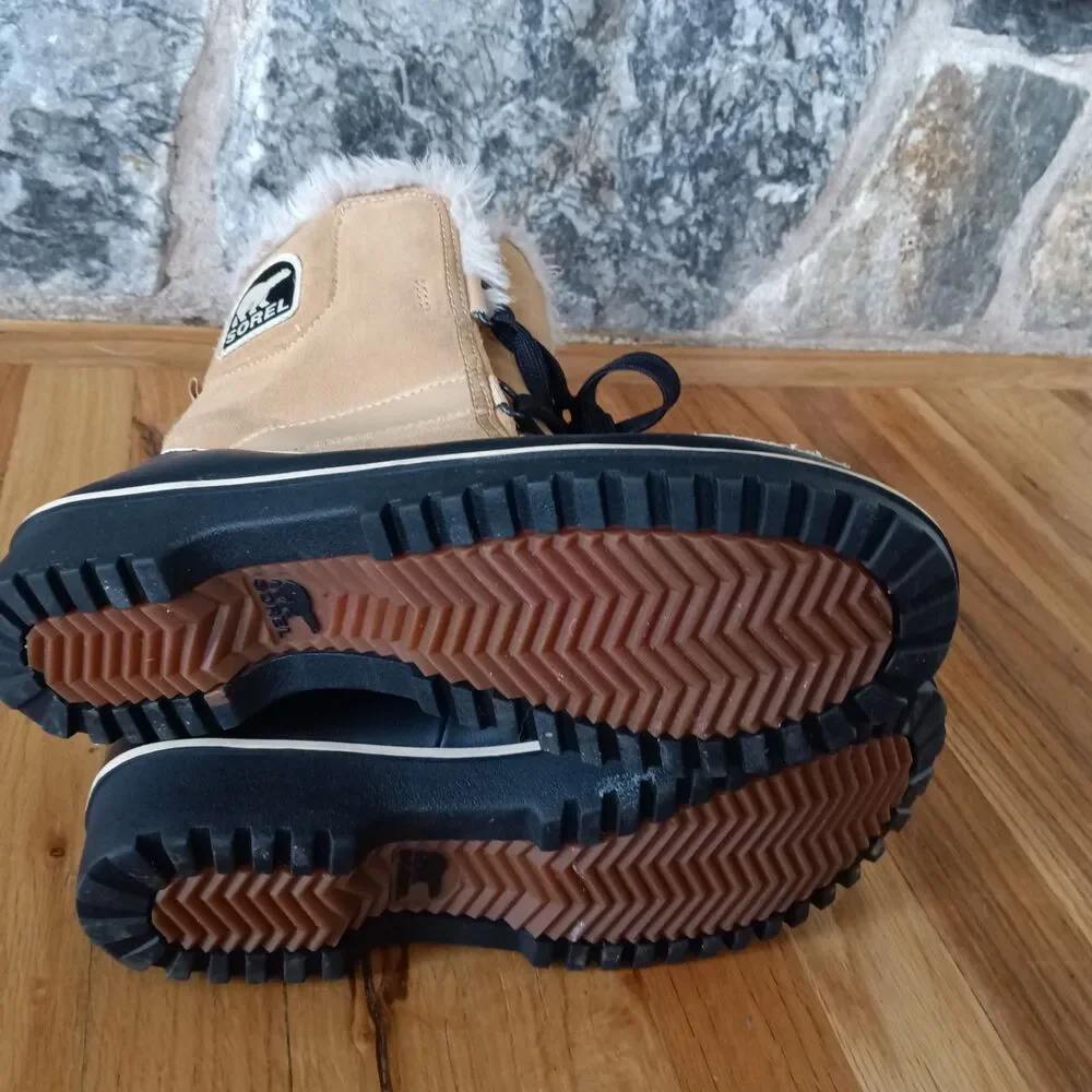 Sorel Tivoli II Fur Lined Lace Up Rain Winter Snow Mid Calf Boots US 10 EU 41 - Picture 8 of 10